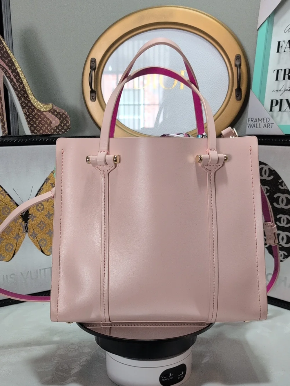 Kate Spade Small Arbour Hill Elodie Tote/Crossbody Pink & Hot Pink Leather - NEW